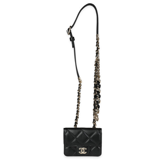 Chanel Black Quilted Lambskin Elegant Chain Mini  Belt Bag - Picture 3 of 8